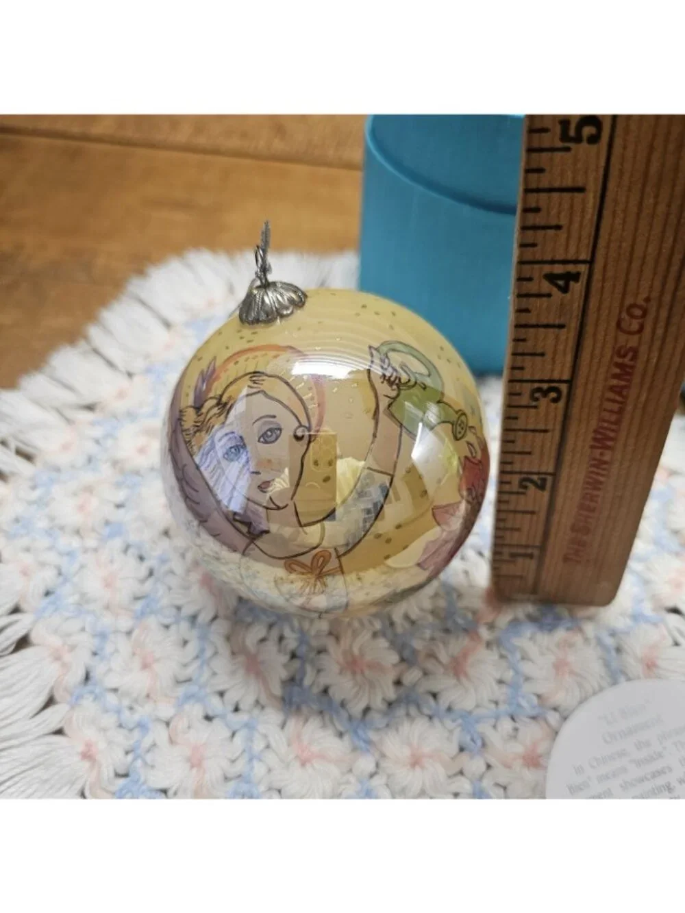 Pier One Li Bien 2006 Angel Christmas Ornament Hand Painted Blown 3
